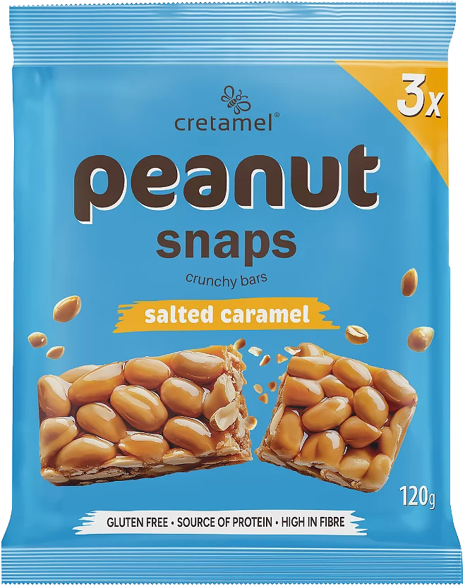 Multipack Peanut Snaps Salted Caramel 120g – 3 x 40g Bars – Peanut Snaps